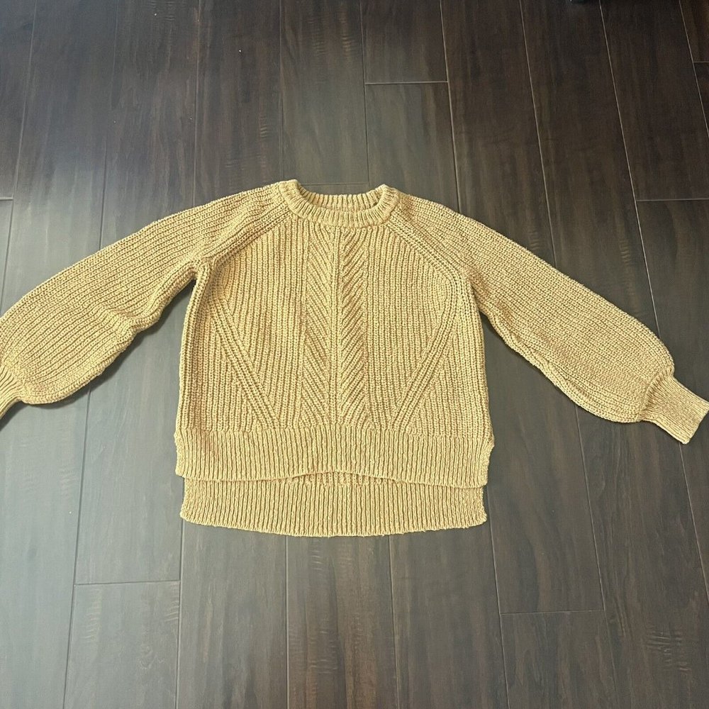 Madewell Balloon Sleeve Sweater Women Small Mustard